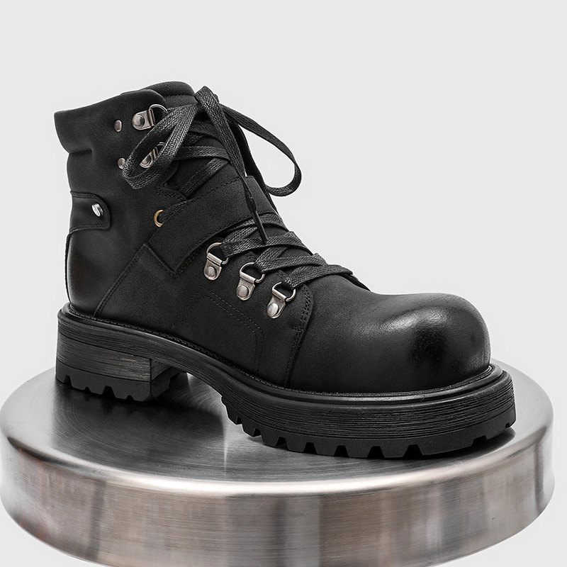 Brand Men Leather Boots Motorc - Luxury Lifestyle Store ulasan dan harga