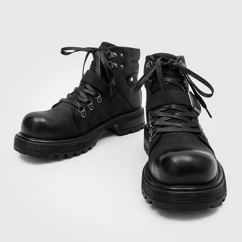 Brand Men Leather Boots Motorc - Luxury Lifestyle Store ulasan dan harga
